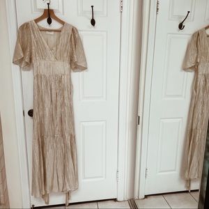 Long Dress Ba&Sh white and gold.